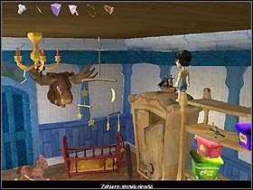 Na ścianie nad stołem wisi wieszak na płaszcze , w którym brak dwu uchwytów (po lewej) - Rozdział IX - Szkolenie Jacka (cz.5) - Jack Keane - poradnik do gry