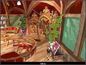 Zanim udasz się do biura Doktora T, skieruj się jeszcze na koniec holu (w prawo) i wespnij po stojącym przy drzwiach wyjściowych regale (z jego prawej strony) - Rozdział X - W poszukiwaniu wskazówek (cz.1) - Jack Keane - poradnik do gry