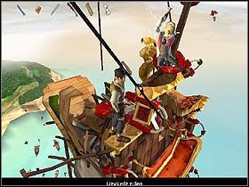 Ponownie przejdź w prawo i przeskocz na żółty stopień, a z niego na kolejny - Rozdział XIII - Ostatnia reduta - Jack Keane - poradnik do gry