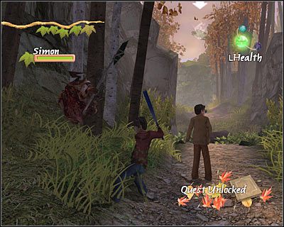 Druga grupka powinna pojawić się niedaleko skrzyżowania prowadzącego na wzgórze, czyli tam gdzie spychałeś kłodę drewna - [3. The Goblin Army] Quest 6 | Kroniki Spiderwick - Kroniki Spiderwick - poradnik do gry