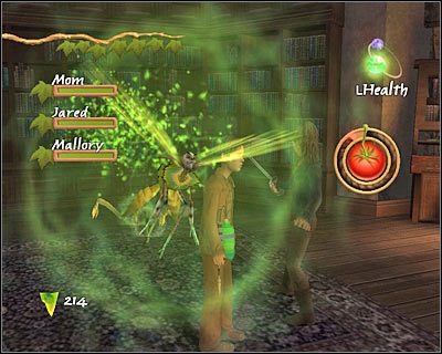 W końcowej fazie bitwy powinieneś już skupić się wyłącznie na ochranianiu matki (screen), tak aby bezpiecznie mogła przygotować pułapkę na gobliny - [7. The Circle is Broken] Quest 1 (cz.1) | Kroniki Spiderwick - Kroniki Spiderwick - poradnik do gry