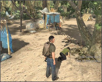 Ostatnim ze znajdujących się na plaży rozbitków jest Charlie, którego odnajdziesz niedaleko Sun - 1x04 - Forty-Two cz.1 | Lost Zagubieni - Lost: Zagubieni - poradnik do gry