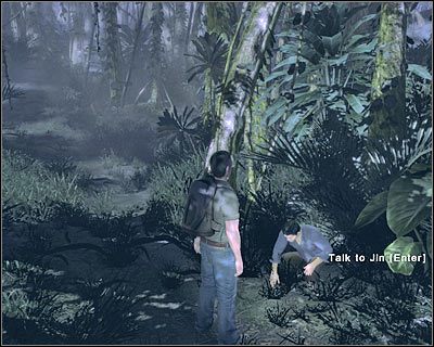 Możesz już skierować się w stronę pierwszego znaku na drzewie (screen) - 1x03 - Via Domus cz.3 | Lost Zagubieni - Lost: Zagubieni - poradnik do gry