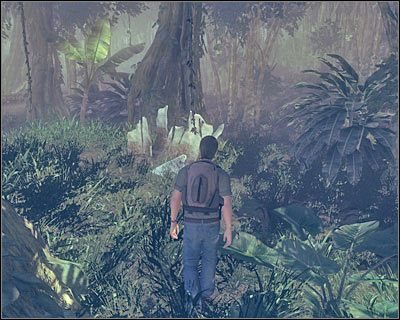 Jeśli wszystkie czynności wykonywałeś zgodnie z moimi wskazówkami, droga do celu powinna przedstawiać się w zbliżony sposób do namiarów przedstawionych na screenie - 1x02 - A New Day cz.3 | Lost Zagubieni - Lost: Zagubieni - poradnik do gry