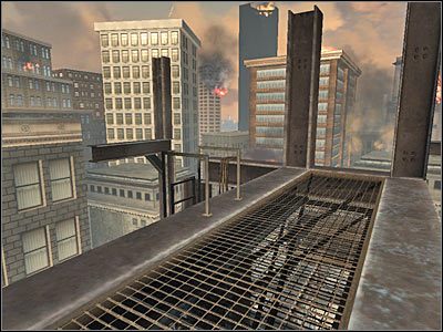 Po znalezieniu się na niższym poziomie rusztowania skieruj się po raz kolejny prosto - Poziom pierwszy (cz.1) | Akt 1 - Nowy Jork | Turning Point: Fall of Liberty - Turning Point: Fall of Liberty - poradnik do gry