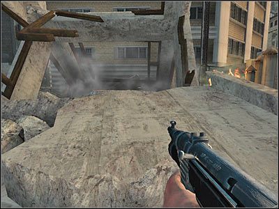 Kolejna sekcja tego poziomu jest bardzo prosta - Poziom pierwszy (cz.3) | Akt 1 - Nowy Jork | Turning Point: Fall of Liberty - Turning Point: Fall of Liberty - poradnik do gry