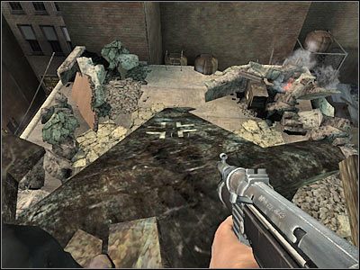 W pierwszej kolejności podnieś znajdujące się tu granaty - Poziom pierwszy (cz.4) | Akt 1 - Nowy Jork | Turning Point: Fall of Liberty - Turning Point: Fall of Liberty - poradnik do gry