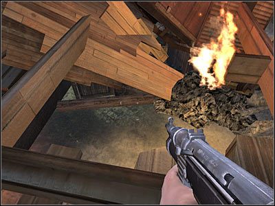 Po prawej stronie powinieneś zauważyć dziurę prowadzącą do sąsiedniego pomieszczenia - Poziom trzeci (cz.2) | Akt 1 - Nowy Jork | Turning Point: Fall of Liberty - Turning Point: Fall of Liberty - poradnik do gry