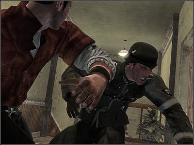 W lewym pomieszczeniu znajdują się kolejni przeciwnicy - Poziom pierwszy (cz.4) | Akt 2 - Waszyngton | Turning Point: Fall of Liberty - Turning Point: Fall of Liberty - poradnik do gry