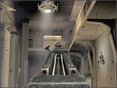 W celu zaliczenia tego poziomu będziesz musiał zbliżyć się do ukazanych na screenie drzwi - Poziom trzeci (cz.7) | Akt 2 - Waszyngton | Turning Point: Fall of Liberty - Turning Point: Fall of Liberty - poradnik do gry