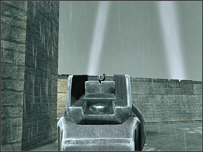 Prędzej czy później będziesz musiał zająć się podniesieniem broni snajperskiej, którą odnajdziesz w ukazanym na screenie miejscu - Poziom pierwszy (cz.1) | Akt 3 - Londyn | Turning Point: Fall of Liberty - Turning Point: Fall of Liberty - poradnik do gry