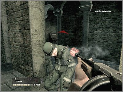 Tradycyjnie już będziesz musiał zabić paru wrogów, którzy tym razem będą skrywali się za dużym stołem - Poziom pierwszy (cz.2) | Akt 3 - Londyn | Turning Point: Fall of Liberty - Turning Point: Fall of Liberty - poradnik do gry