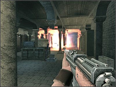 Na koniec musisz zostawić sobie gostka w pancerzu (screen) - Poziom pierwszy (cz.3) | Akt 3 - Londyn | Turning Point: Fall of Liberty - Turning Point: Fall of Liberty - poradnik do gry