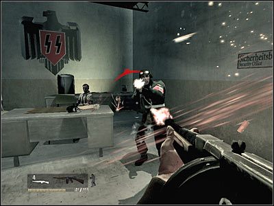 W lewej celi odnajdziesz shotguna, ale nie musisz go zabierać - Poziom pierwszy (cz.4) | Akt 3 - Londyn | Turning Point: Fall of Liberty - Turning Point: Fall of Liberty - poradnik do gry