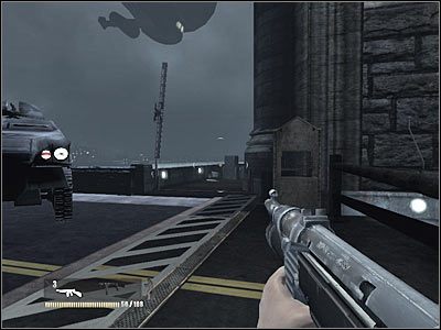 Skieruj się teraz w prawo, w pierwszej kolejności zabijając gostka stojącego przy szybie - Poziom drugi (cz.2) | Akt 3 - Londyn | Turning Point: Fall of Liberty - Turning Point: Fall of Liberty - poradnik do gry