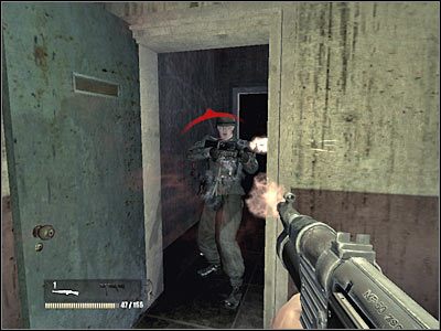 Uważaj, gdyż pomieszczenie kontrolne będzie pilnowane przez dwóch wrogów - Poziom drugi (cz.3) | Akt 3 - Londyn | Turning Point: Fall of Liberty - Turning Point: Fall of Liberty - poradnik do gry