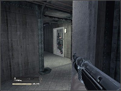 Po zabezpieczeniu całej okolicy musisz skierować się do przedstawionej na screenie windy - Poziom drugi (cz.3) | Akt 3 - Londyn | Turning Point: Fall of Liberty - Turning Point: Fall of Liberty - poradnik do gry