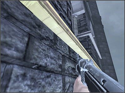 Obróć się w prawo i spróbuj chwycić się kolejnej krawędzi (screen) - Poziom drugi (cz.4) | Akt 3 - Londyn | Turning Point: Fall of Liberty - Turning Point: Fall of Liberty - poradnik do gry