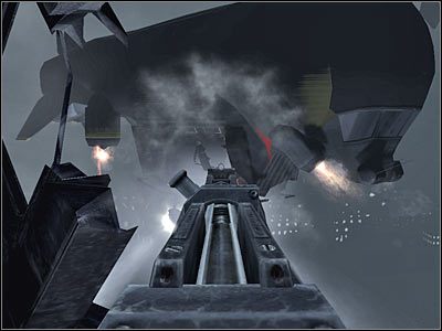 Docelowo będziesz musiał dotrzeć do miejsca, w którym stał gostek z wyrzutnią - Poziom drugi (cz.5) | Akt 3 - Londyn | Turning Point: Fall of Liberty - Turning Point: Fall of Liberty - poradnik do gry