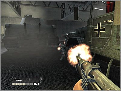 Nie zapominaj także o wyszukiwaniu kolejnych wybuchowych beczek, które będą znajdowały się szczególnie w okupowanych przez większe grupki wrogów miejscach - Poziom trzeci (cz.1) | Akt 3 - Londyn | Turning Point: Fall of Liberty - Turning Point: Fall of Liberty - poradnik do gry