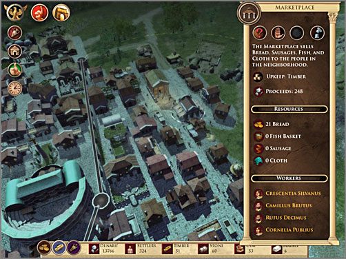 Uwaga: Satysfakcjonujące dla mieszkańców każdej strefy budynki użytku publicznego to: świątynie, targowiska, tawerny, kaplice, szkoły - Poradnik do gry - Użyteczne informacje na początek | Imperium Romanum - Imperium Romanum - poradnik do gry