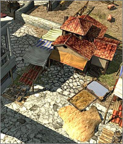 Budujemy Warsztat Wyrobów Glinianych, będzie on wytwarzał gliniane cegiełki, niezbędne do ulepszeń i utrzymania domostw w najbliższym etapie rozwoju, zatrudnia 2xM, powinien się znajdować na uboczu, przy zbiornikach wodnych na przykład akwedukcie - Etap II (cz.2) | Budujemy miasto w Imperium Romanum - Imperium Romanum - poradnik do gry