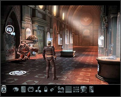 Wybierz teraz z inwentarza pozyskany w trakcie drugiego rozdziału obiekt, pozwalający na ustalanie typów robotów poprzez przeglądanie encyklopedii - Rozdział 3 - Muzeum (cz.1) | Perry Rhodan Dziedzictwo Przeszłości - Perry Rhodan: Dziedzictwo Przeszłości - poradnik do gry