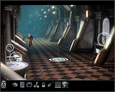 Wybierz z inwentarza moduł zdalnego sterowania i rozkaż robotowi, żeby skierował się na korytarz, z którego przyszedłeś - Rozdział 3 - Muzeum (cz.2) | Perry Rhodan Dziedzictwo Przeszłości - Perry Rhodan: Dziedzictwo Przeszłości - poradnik do gry