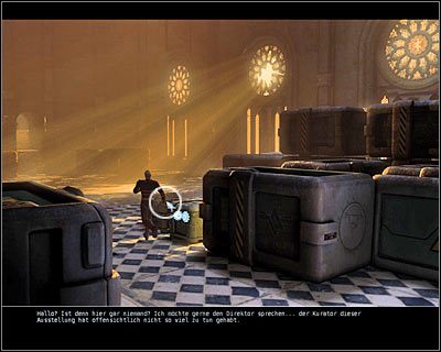 Także i tu masz odnaleźć pojedynczy obiekt, a mianowicie fragment szyby - Rozdział 3 - Muzeum (cz.3) | Perry Rhodan Dziedzictwo Przeszłości - Perry Rhodan: Dziedzictwo Przeszłości - poradnik do gry