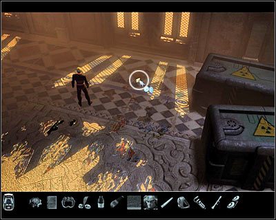 Ponownie znajdziesz się w pomieszczeniu z różnokolorowymi płytkami - Rozdział 3 - Muzeum (cz.3) | Perry Rhodan Dziedzictwo Przeszłości - Perry Rhodan: Dziedzictwo Przeszłości - poradnik do gry