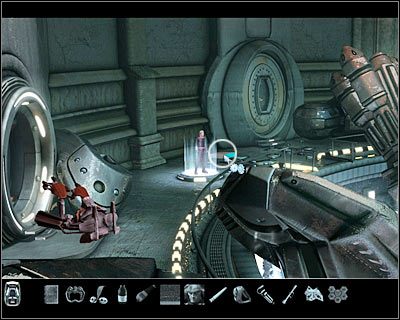 Wróć teraz do teleportu i ponownie skieruj na środkowy poziom - Rozdział 3 - Muzeum (cz.7) | Perry Rhodan Dziedzictwo Przeszłości - Perry Rhodan: Dziedzictwo Przeszłości - poradnik do gry