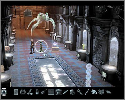 Wyjmij z inwentarza zdobyty przed chwilą bloczek i użyj go na przewróconym projektorze - Rozdział 3 - Muzeum (cz.7) | Perry Rhodan Dziedzictwo Przeszłości - Perry Rhodan: Dziedzictwo Przeszłości - poradnik do gry