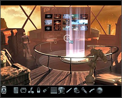 Ponieważ nie możesz skorzystać z teleportu, udaj się do przedstawionych na screenie prawych drzwi - Rozdział 3 - Muzeum (cz.8) | Perry Rhodan Dziedzictwo Przeszłości - Perry Rhodan: Dziedzictwo Przeszłości - poradnik do gry