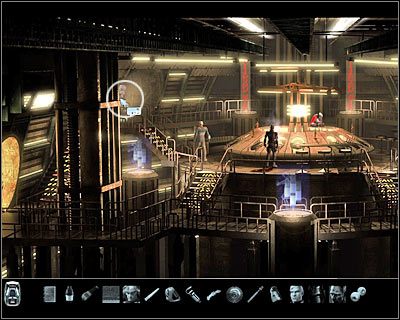 Jak się zapewne domyślasz, tu powinieneś porozmawiać z niejakim Mackro - Rozdział 4 - Gom Callaedus - Górna strefa (cz.3) | Perry Rhodan - Perry Rhodan: Dziedzictwo Przeszłości - poradnik do gry