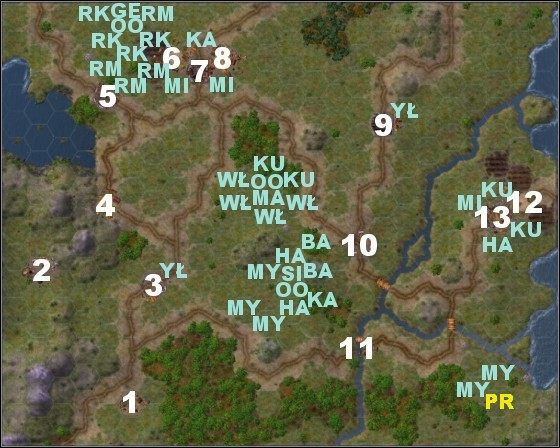 15 tur - ocena złota: 300 $ , Trolle bojowe , Mapa Firkana - Misja 6 - Ziemie rycerzy | Orkowie | Fantasy Wars - Fantasy Wars - poradnik do gry