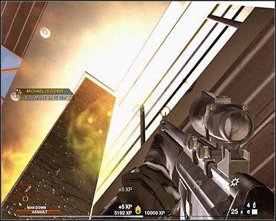 Dopiero teraz wydaj rozkaz wyleczenia rannego członka drużyny (screen) - Hacjenda (cz.4) | Akt 7 - Posiadłość | Tom Clancys Rainbow Six Vegas 2 - Tom Clancys Rainbow Six Vegas 2 - poradnik do gry