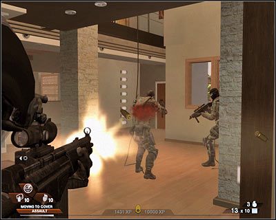 Należy teraz podjąć decyzję odnośnie sposobu zabezpieczenia kilku kolejnych pomieszczeń - Hacjenda (cz.2) | Akt 7 - Posiadłość | Tom Clancys Rainbow Six Vegas 2 - Tom Clancys Rainbow Six Vegas 2 - poradnik do gry