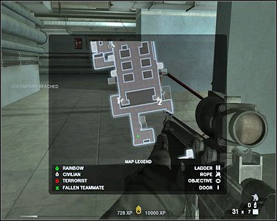 Warto często zmieniać pozycję, udając się pod przeciwległe drzwi - Piece (cz.2) | Akt 6 - Pustynia w Newadzie | Rainbow Six Vegas 2 - Tom Clancys Rainbow Six Vegas 2 - poradnik do gry