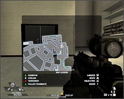 Przed Tobą ciężkie walki, tak więc warto rozważyć wycofanie się do skrzyni z wyposażeniem - Główna scena (cz.4) | Akt 5 - Teatr | Rainbow Six Vegas 2 - Tom Clancys Rainbow Six Vegas 2 - poradnik do gry