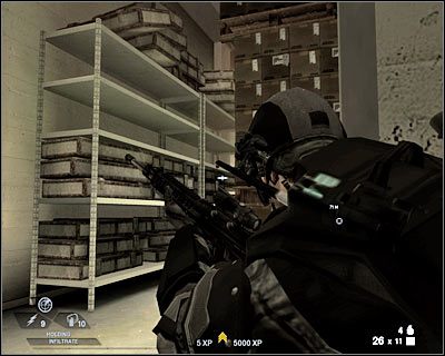 Radzę teraz podążać za moimi wskazówkami, gdyż czekają Cię tu BARDZO trudne walki - Główna scena (cz.3) | Akt 5 - Teatr | Rainbow Six Vegas 2 - Tom Clancys Rainbow Six Vegas 2 - poradnik do gry