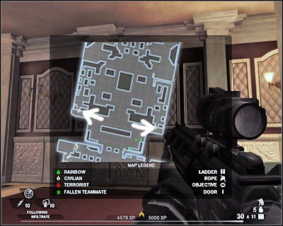 W obu przypadkach otwórz drzwi i wyeliminuj stojących obok terrorystów - Kasyno (cz.2) | Akt 5 - Teatr | Rainbow Six Vegas 2 - Tom Clancys Rainbow Six Vegas 2 - poradnik do gry