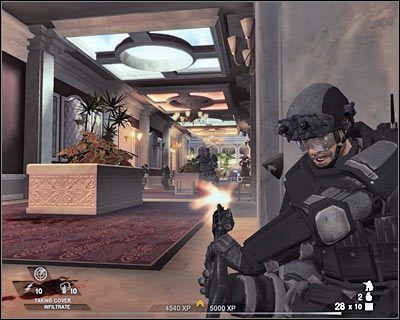 Podprowadź tu drużynę, ustawiając kolegów gdzieś po lewej stronie - Kasyno (cz.1) | Akt 5 - Teatr | Rainbow Six Vegas 2 - Tom Clancys Rainbow Six Vegas 2 - poradnik do gry