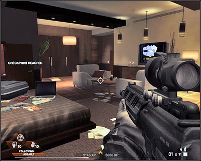 Nie przejmuj się tym, że chwilowo nie widzisz dalszych pomieszczeń na mapie - Penthouse (cz.3) | Akt 5 - Teatr | Rainbow Six Vegas 2 - Tom Clancys Rainbow Six Vegas 2 - poradnik do gry