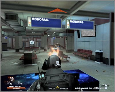 Swoich ludzi ustaw przy znajdujących się tu drzwiach po prawej (screen) - Kolejka (cz.2) | Akt 4 - Centrum konferencyjne | Rainbow Six Vegas 2 - Tom Clancys Rainbow Six Vegas 2 - poradnik do gry