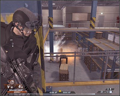 Zbierz przy sobie ludzi i przemieszczaj się w stronę drugiego pomieszczenia - Hala wystawowa (cz.2) | Akt 4 - Centrum konferencyjne | Rainbow Six Vegas 2 - Tom Clancys Rainbow Six Vegas 2 - poradnik do gry