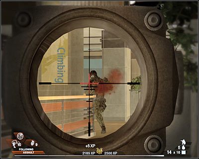 Teraz zajmuj się eliminacją wrogów, którzy pojawią się w okolicy - Ośrodek sportowy (cz.2) | Akt 3 - Centrum rekreacyjne | Rainbow Six Vegas 2 - Tom Clancys Rainbow Six Vegas 2 - poradnik do gry