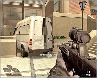 Możesz już udać się do głównego wejścia prowadzącego do ośrodka - Ośrodek sportowy (cz.2) | Akt 3 - Centrum rekreacyjne | Rainbow Six Vegas 2 - Tom Clancys Rainbow Six Vegas 2 - poradnik do gry