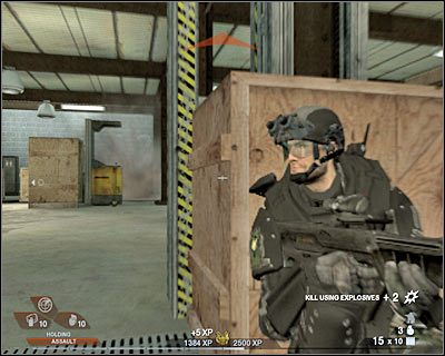 Przesuń się teraz w prawo, w dalszym ciągu pozostając za zasłoną - Zakłady (cz.4) | Akt 2 - Stara część Vegas | Rainbow Six Vegas 2 - Tom Clancys Rainbow Six Vegas 2 - poradnik do gry