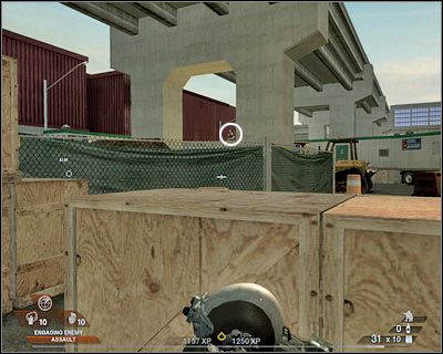 Do wyeliminowania pozostało Ci już tylko stanowisko maszynowe, znajdującego się niedaleko zabitego snajpera - Podziemny parking (cz.4) | Akt 2 - Stara część Vegas | Rainbow Six Vegas 2 - Tom Clancys Rainbow Six Vegas 2 - poradnik do gry