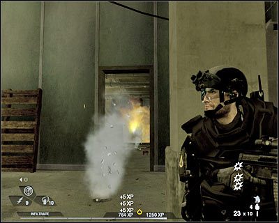 Ostrożnie przejdź do drugiego pomieszczenia - Dachy budynków (cz.3) | Akt 2 - Stara część Vegas | Rainbow Six Vegas 2 - Tom Clancys Rainbow Six Vegas 2 - poradnik do gry